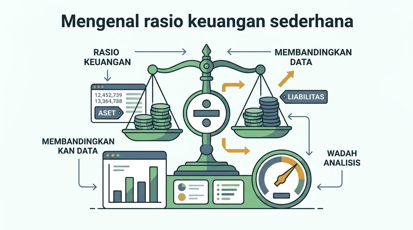 Panel ilustrasi rasio keuangan sederhana