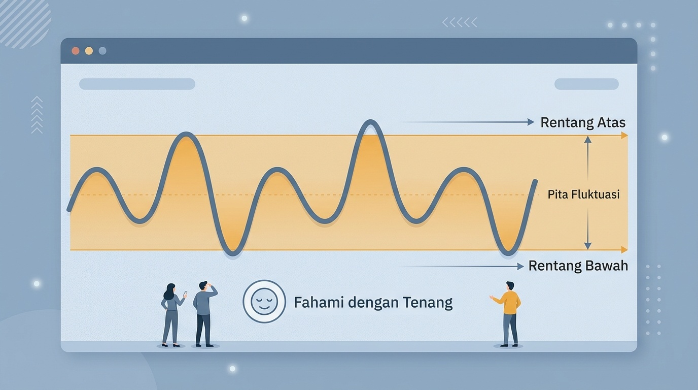 Panel ilustrasi fluktuasi atau volatilitas pasar