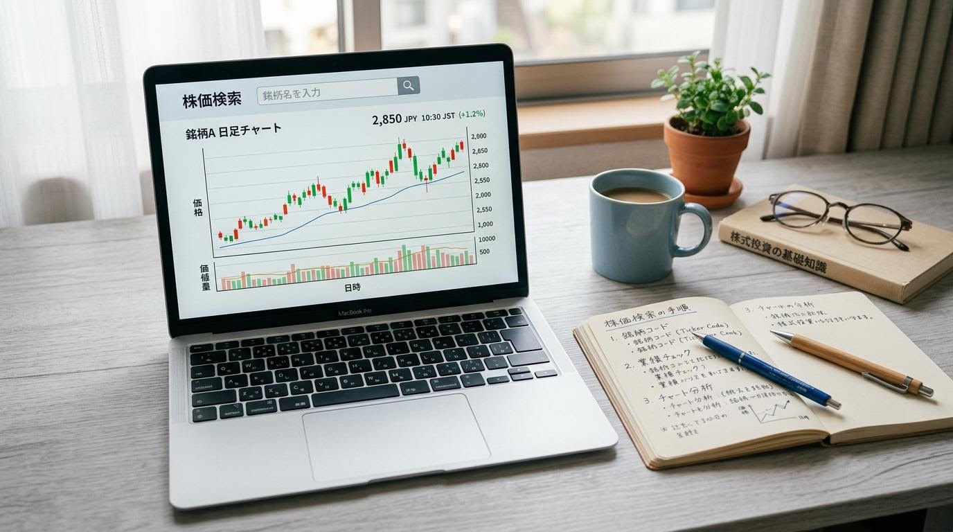 株価検索の方法に関する記事画像